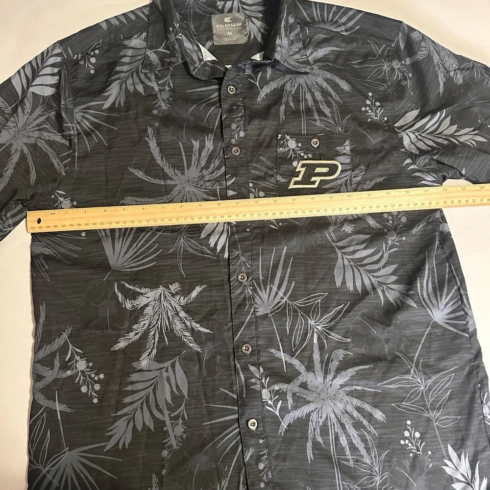 Purdue Boilermakers Colosseum Hawaiian Shirt Mens Medium Button Up Performance - Picture 7 of 9